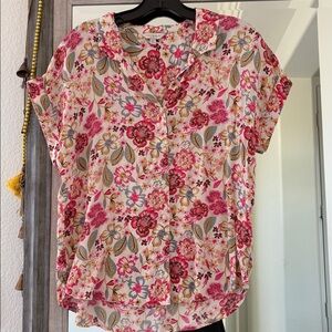 Lucky Brand Pink Floral Button-Down Shirt